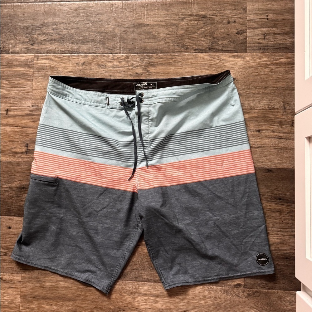 O'Neill Light Blue and Orange Board Shorts